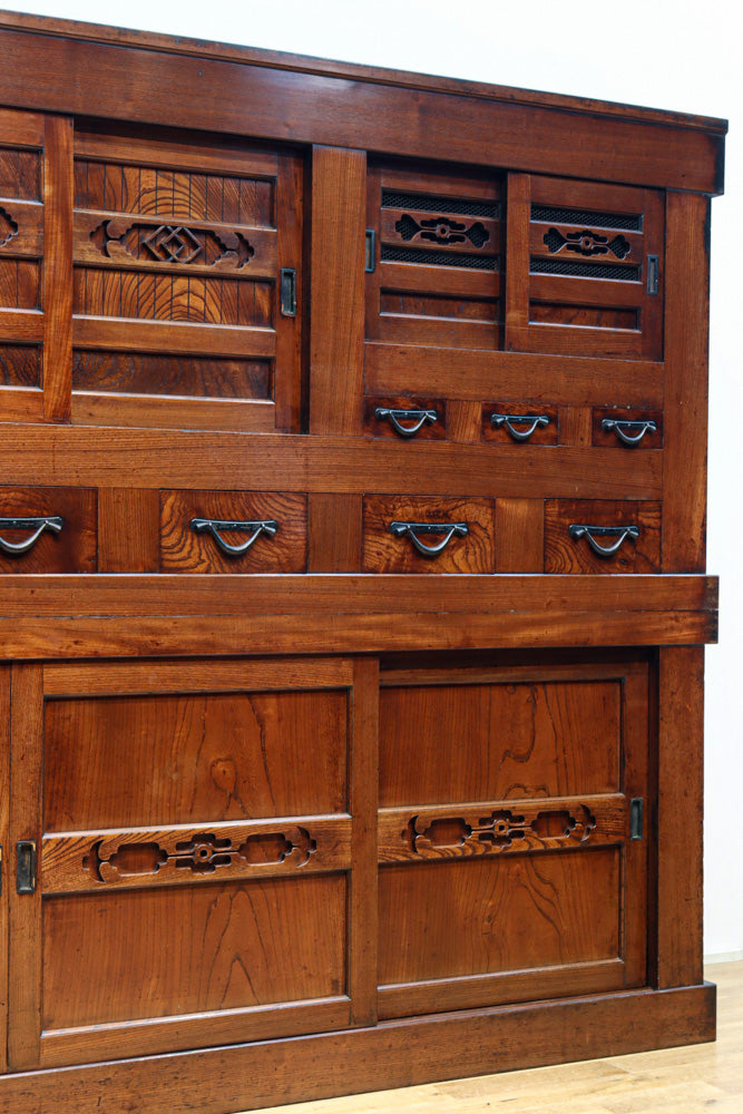 極上前面総けやき！！型変わり９尺近江水屋箪笥　BB3243