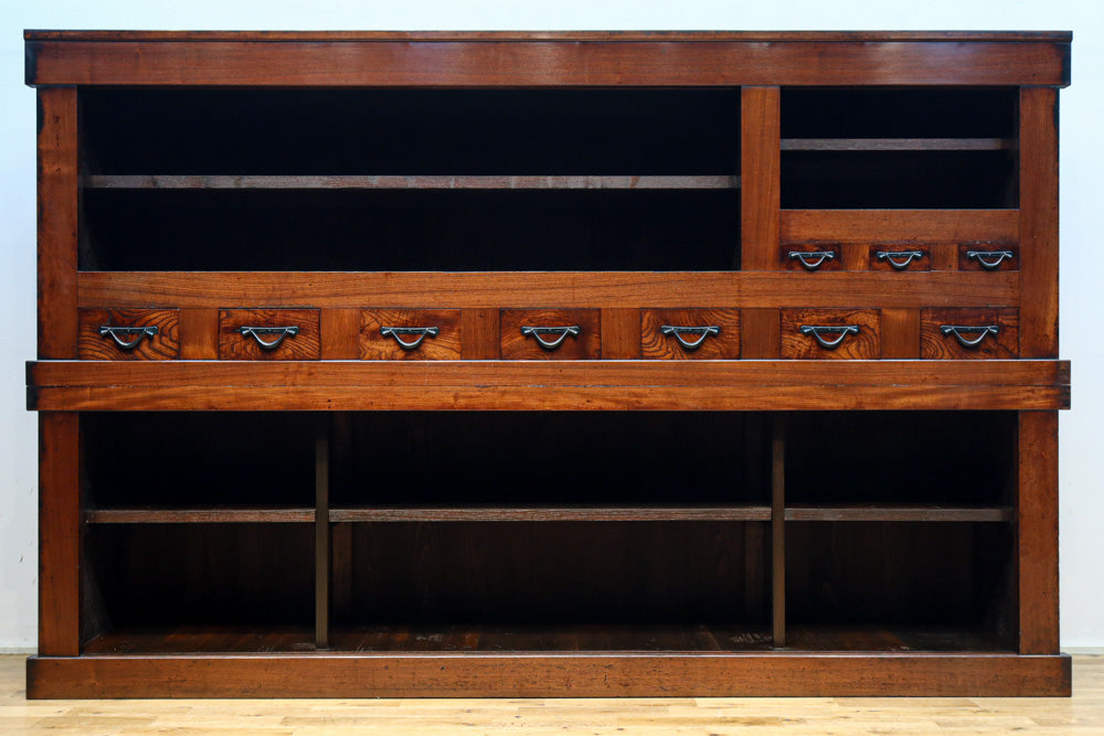 極上前面総けやき！！型変わり９尺近江水屋箪笥　BB3243