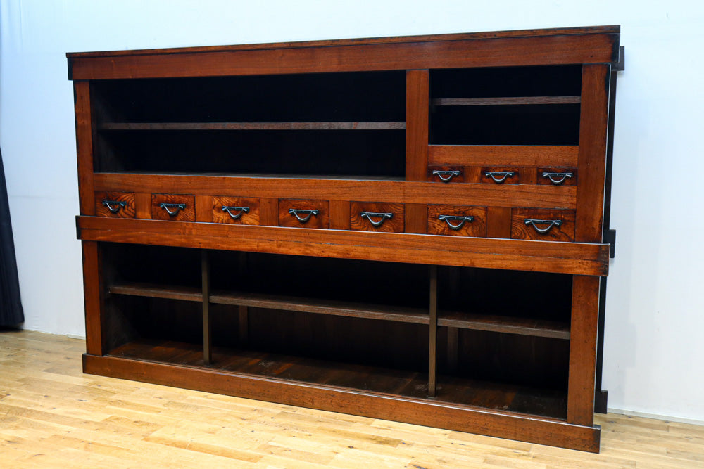 極上前面総けやき！！型変わり９尺近江水屋箪笥　BB3243