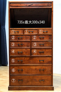 大珍品‼ 当時の生活の知恵から生まれた三面収納•両面使い階段箪笥　BB3244