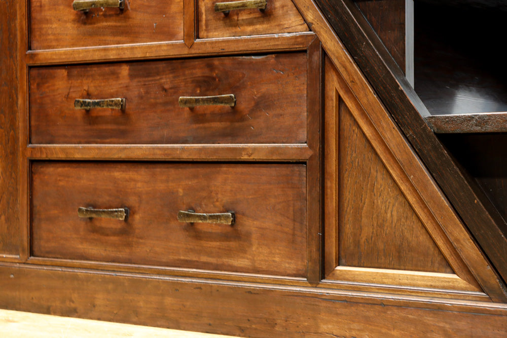 大珍品‼ 当時の生活の知恵から生まれた三面収納•両面使い階段箪笥　BB3244