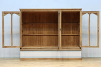 木地色に扉デザインも素敵なアールデコ調レトロガラスケース　BB3248