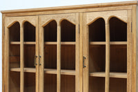 木地色に扉デザインも素敵なアールデコ調レトロガラスケース　BB3248