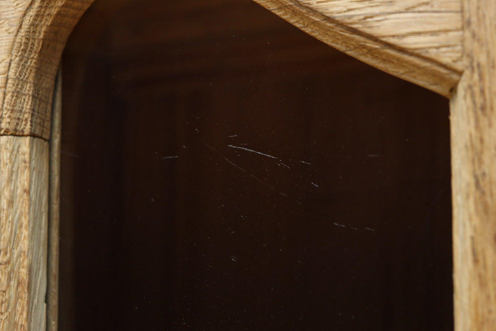 木地色に扉デザインも素敵なアールデコ調レトロガラスケース　BB3248