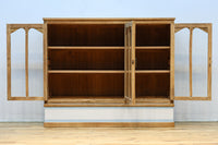 木地色に扉デザインも素敵なアールデコ調レトロガラスケース　BB3248