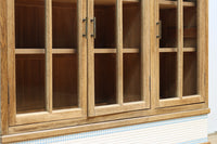 木地色に扉デザインも素敵なアールデコ調レトロガラスケース　BB3248