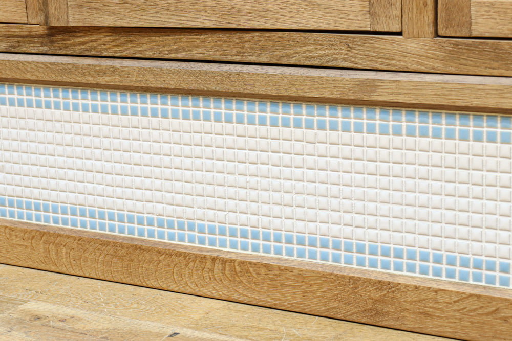 木地色に扉デザインも素敵なアールデコ調レトロガラスケース　BB3248