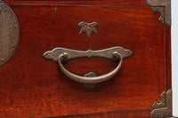 稀少幅サイズ‼︎美しい光沢感が時代の貫禄を感じさせるアイアンフレーム付き二本松衣裳箪笥　BB3254