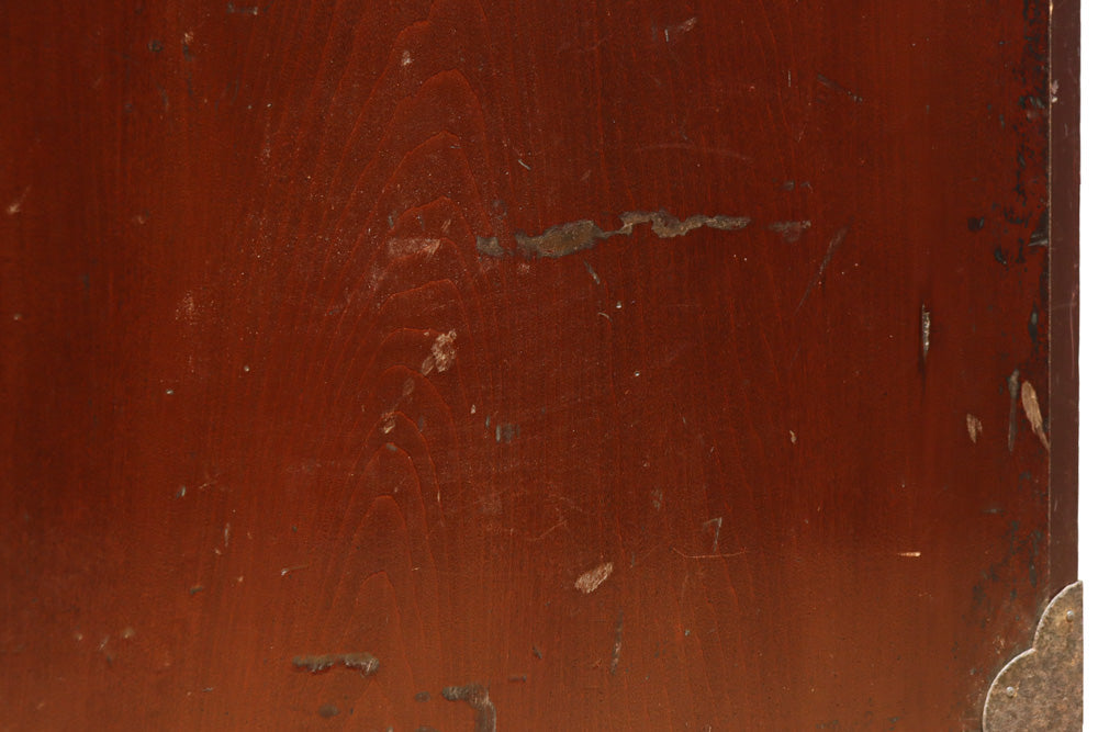 丸型の装飾金具で格調高いアイアンフレーム付き稀少サイズ二本松衣裳箪笥　BB3255