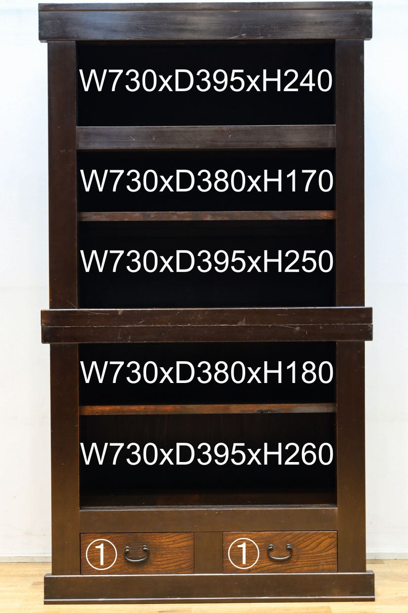 稀少サイズ!!　渋みを増した古色の風格漂う3尺京水屋箪笥　BB3260