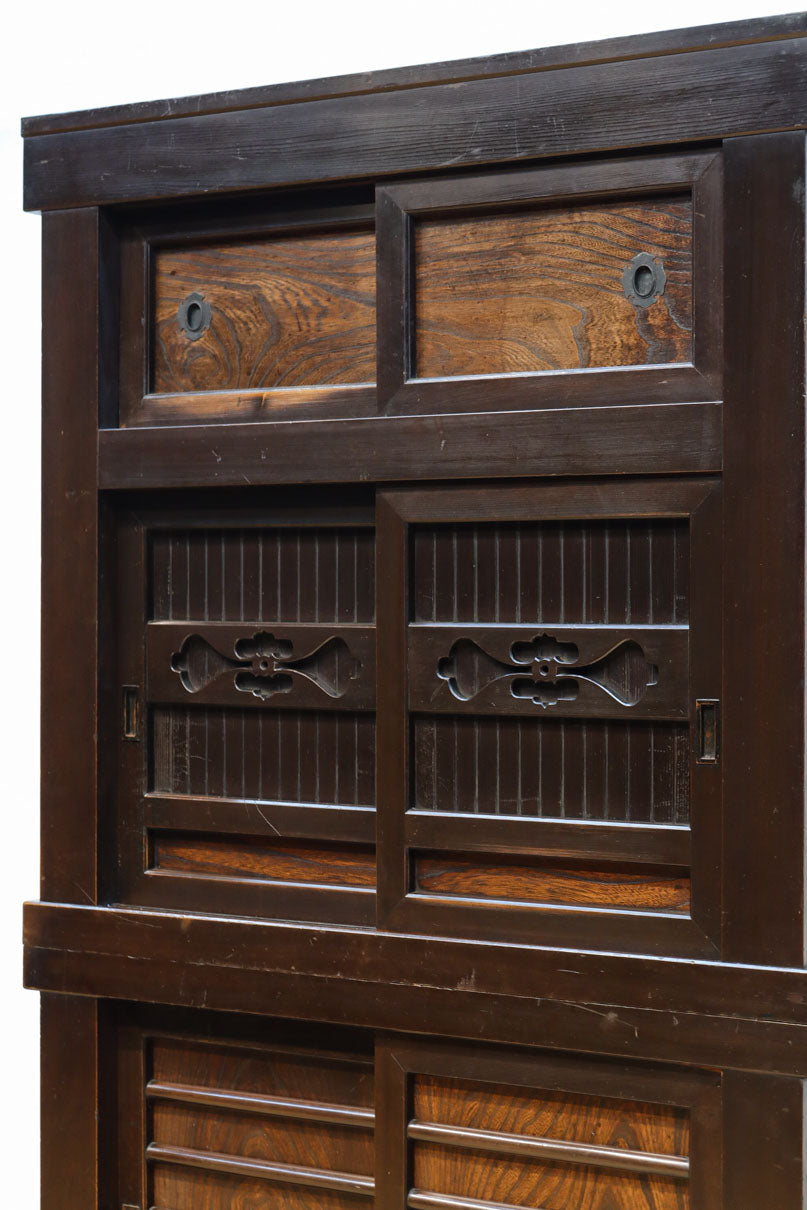 稀少サイズ!!　渋みを増した古色の風格漂う3尺京水屋箪笥　BB3260