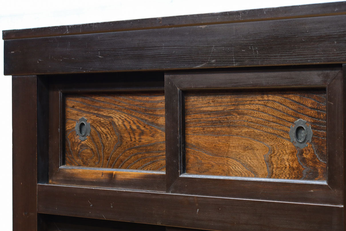 稀少サイズ!!　渋みを増した古色の風格漂う3尺京水屋箪笥　BB3260