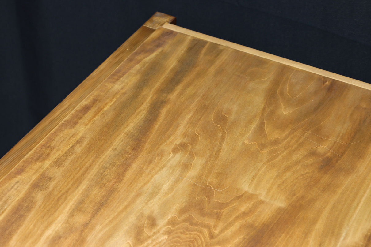 稀少！！繊細に丸く面取りされた格子が上品な木地近江水屋箪笥　BB3293