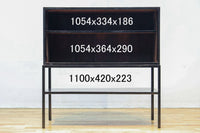 ダイヤガラスが煌めくレトロモダンなアイアンフレーム付きガラスケース　BB3312