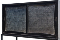 ダイヤガラスが煌めくレトロモダンなアイアンフレーム付きガラスケース　BB3312