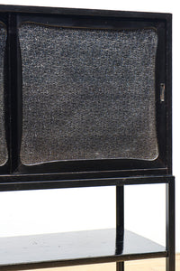 ダイヤガラスが煌めくレトロモダンなアイアンフレーム付きガラスケース　BB3312