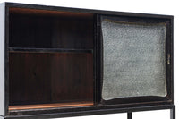 ダイヤガラスが煌めくレトロモダンなアイアンフレーム付きガラスケース　BB3312