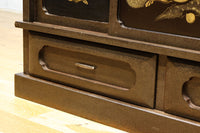 角野岩次作 栗鼠の美しい描写に和の趣き漂う素敵な飾り棚　BB3321