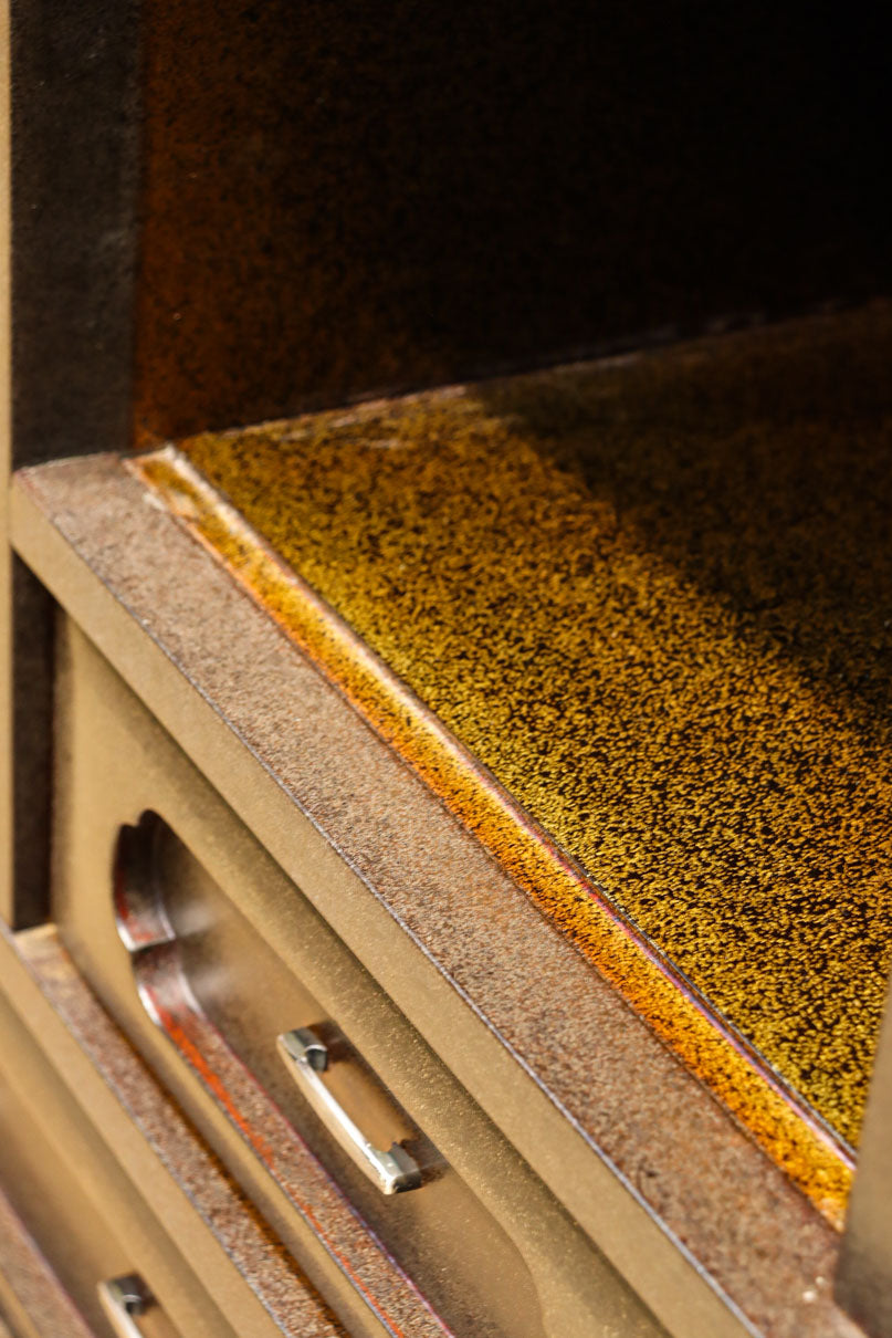 角野岩次作 栗鼠の美しい描写に和の趣き漂う素敵な飾り棚　BB3321