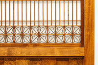 極上けやき珠杢!! 組子入り建具を備えた和の趣き溢れる重厚な衝立　BB3323