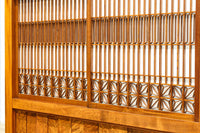 極上けやき珠杢!! 組子入り建具を備えた和の趣き溢れる重厚な衝立　BB3323