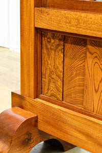 極上けやき珠杢!! 組子入り建具を備えた和の趣き溢れる重厚な衝立　BB3323