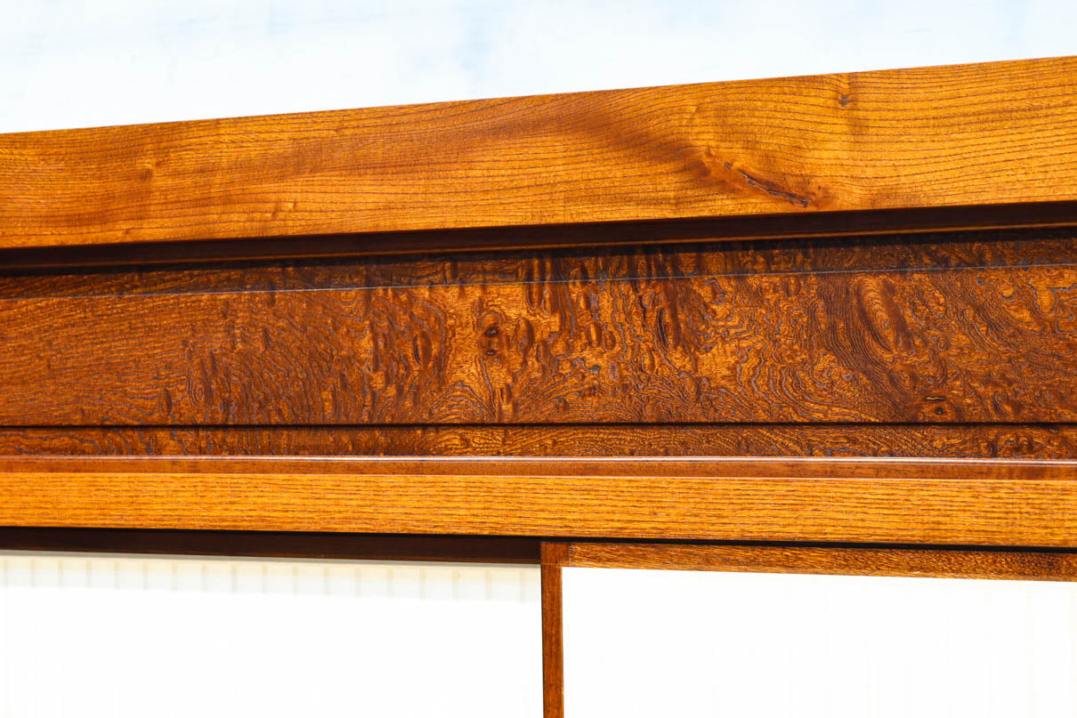 極上けやき珠杢!! 組子入り建具を備えた和の趣き溢れる重厚な衝立　BB3323