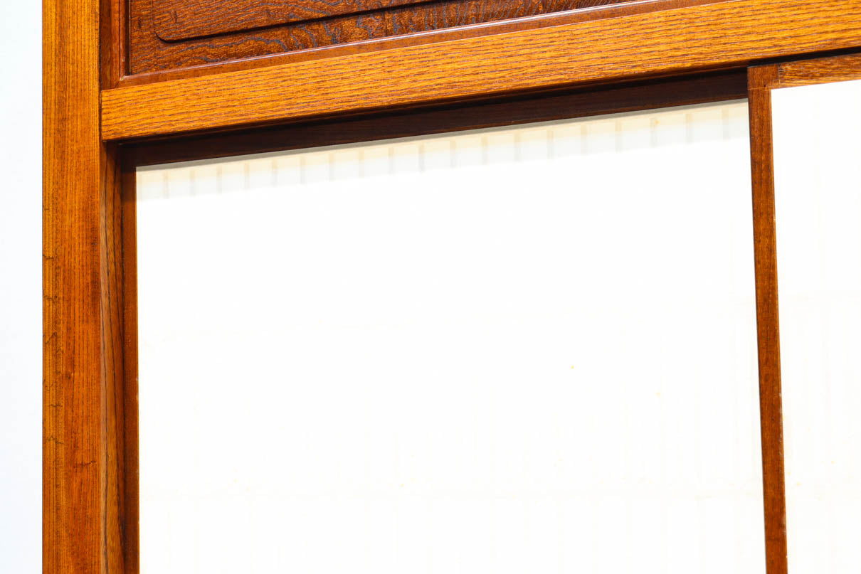 極上けやき珠杢!! 組子入り建具を備えた和の趣き溢れる重厚な衝立　BB3323