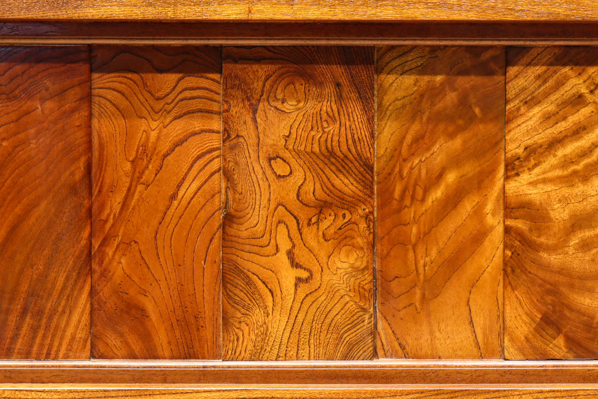 極上けやき珠杢!! 組子入り建具を備えた和の趣き溢れる重厚な衝立　BB3323