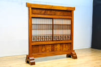 極上けやき珠杢!! 組子入り建具を備えた和の趣き溢れる重厚な衝立　BB3323