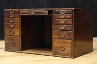 味わい深い面持ちの両袖タイプの彫金机　BB3325