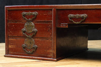 両袖に引き出しを備えた味わい深い文机　BB3326