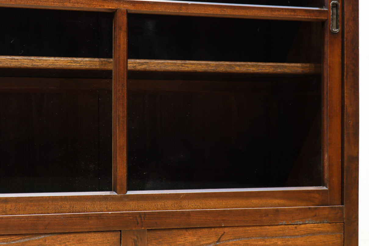 温かみある色彩にゆらゆらガラスが揺らめく十字窓レトロガラスケース　BB3328