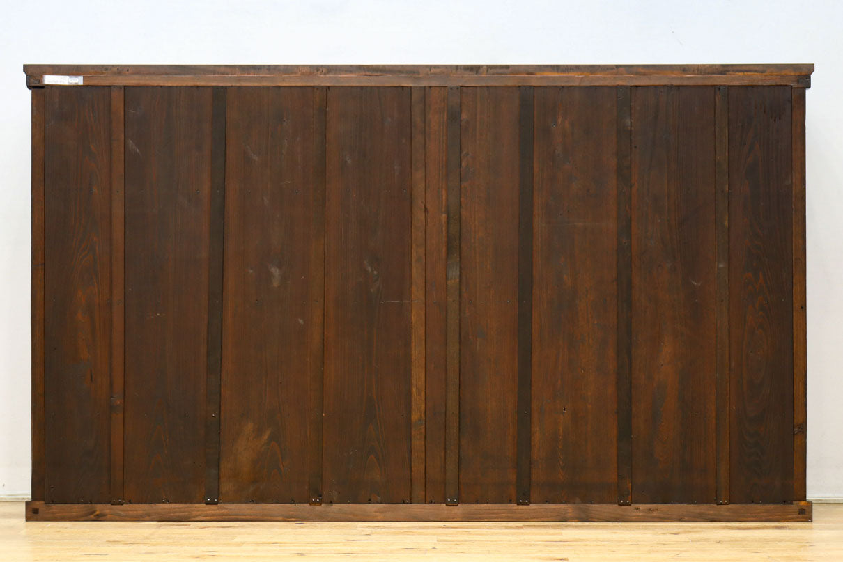 温かみある色彩にゆらゆらガラスが揺らめく十字窓レトロガラスケース　BB3328