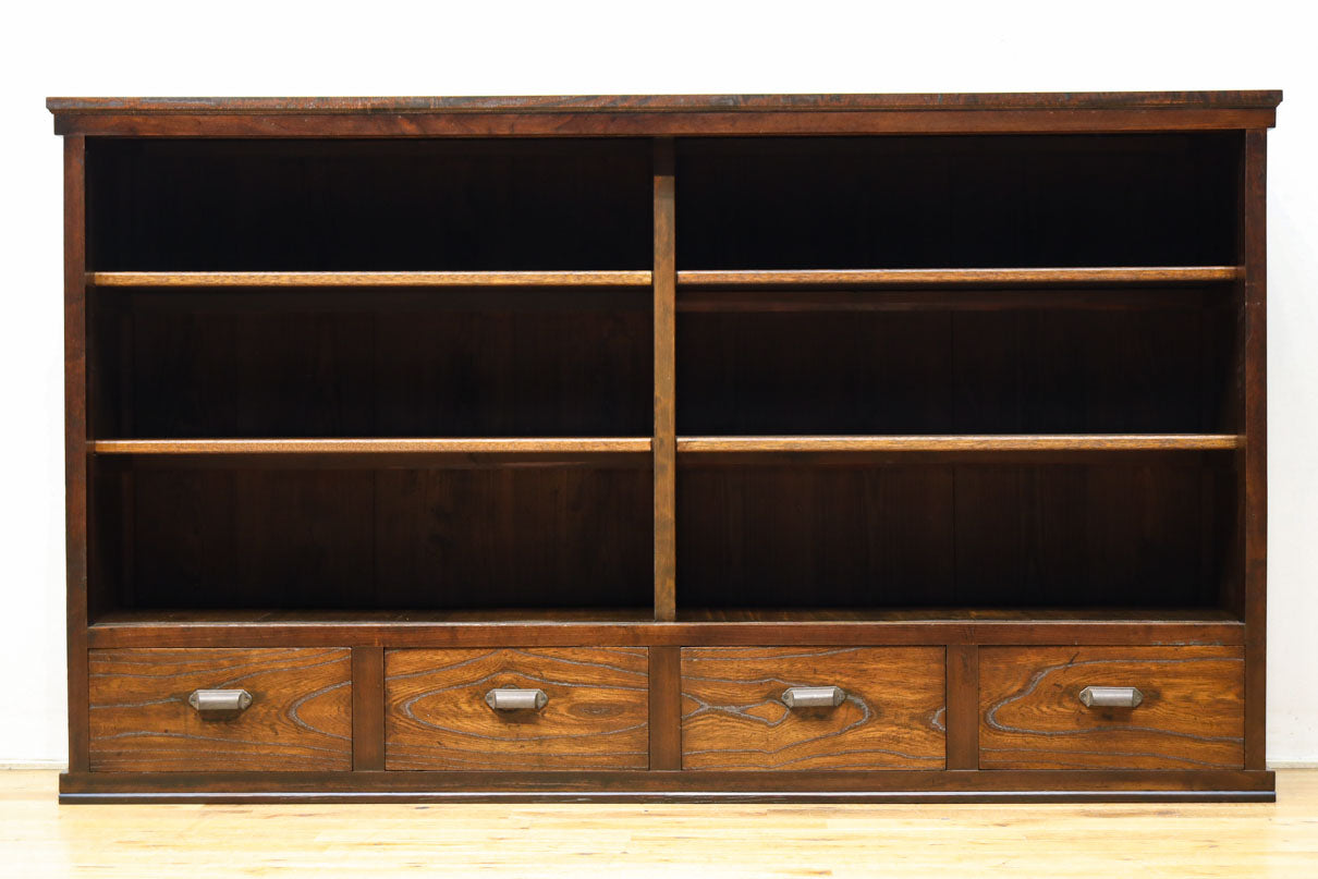 温かみある色彩にゆらゆらガラスが揺らめく十字窓レトロガラスケース　BB3328