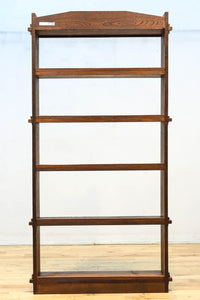 使い勝手の良い落ち着いた風合いの総欅レトロ本棚　BB3329