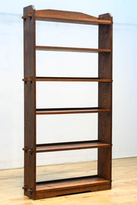 使い勝手の良い落ち着いた風合いの総欅レトロ本棚　BB3329