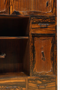 極上の黒柿杢目の上品な面持ちある飾り棚　BB3331