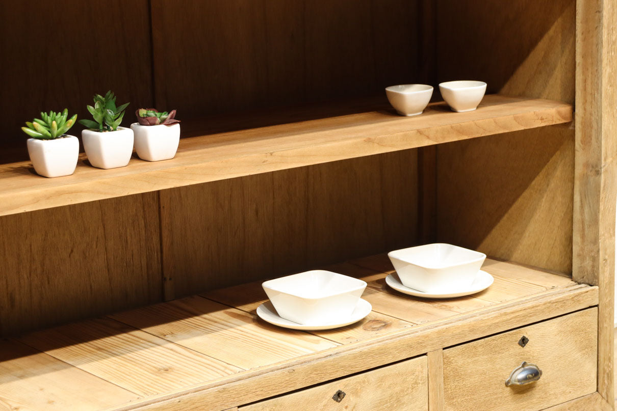 幅1222ミリ‼︎木地色の美しい風合いをした上質なレトロガラスケース　BB3336