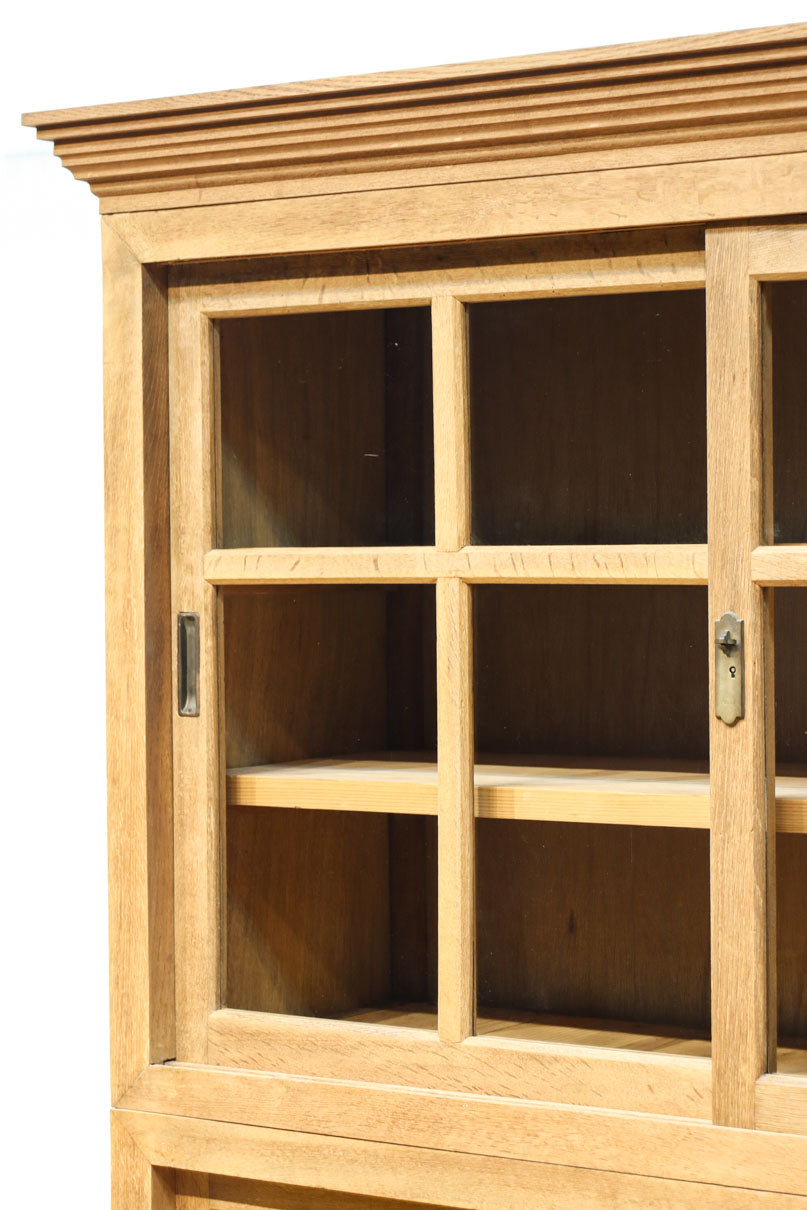 幅1222ミリ‼︎木地色の美しい風合いをした上質なレトロガラスケース　BB3336