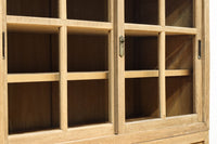 幅1222ミリ‼︎木地色の美しい風合いをした上質なレトロガラスケース　BB3336