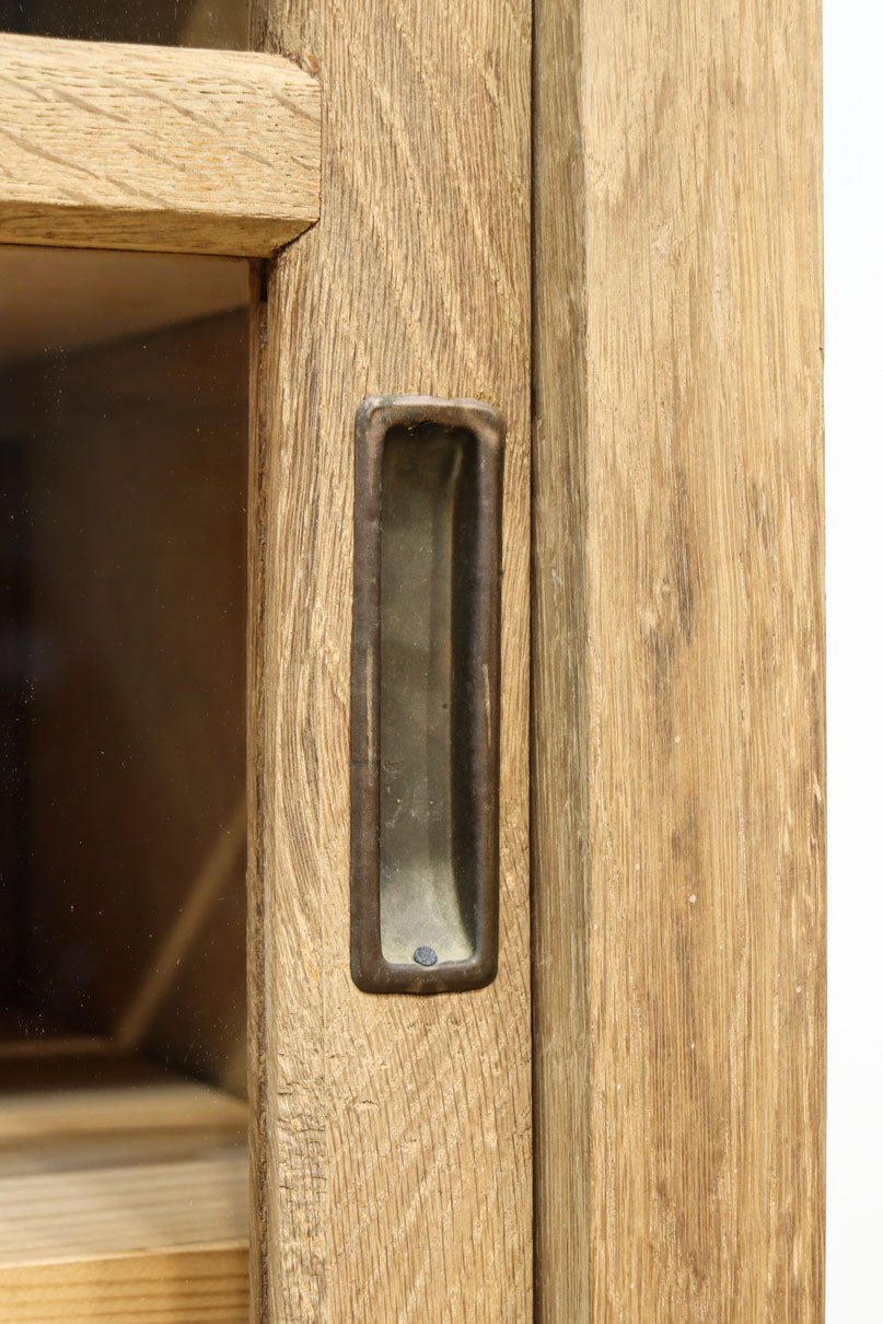 幅1222ミリ‼︎木地色の美しい風合いをした上質なレトロガラスケース　BB3336