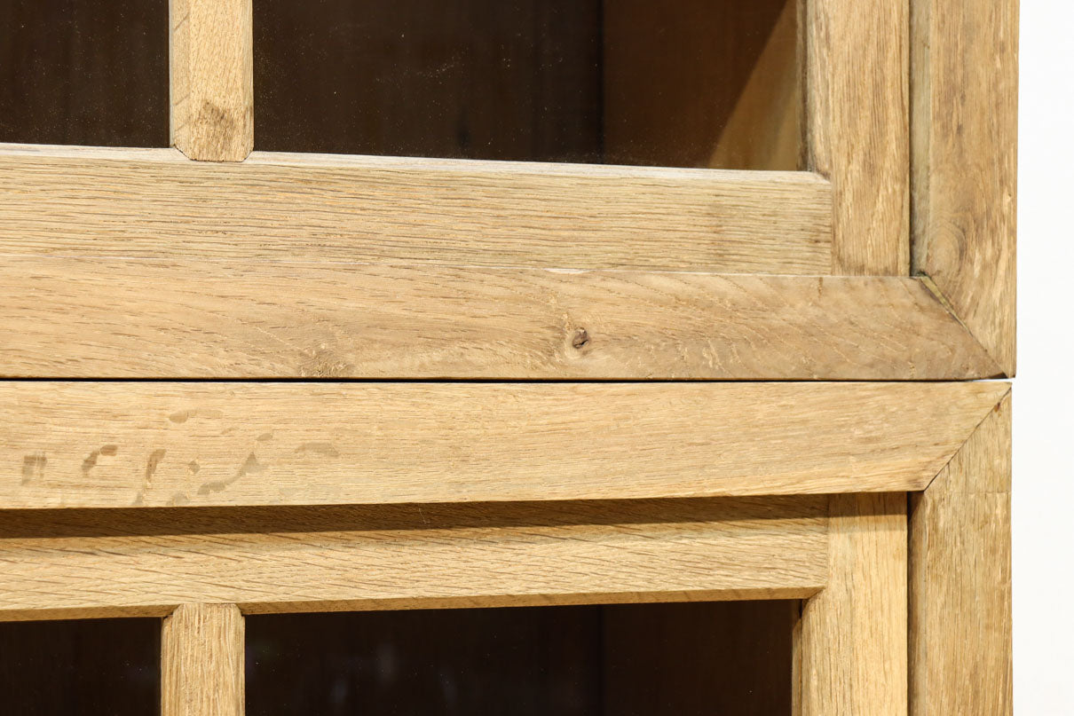 幅1222ミリ‼︎木地色の美しい風合いをした上質なレトロガラスケース　BB3336