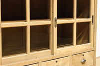 幅1222ミリ‼︎木地色の美しい風合いをした上質なレトロガラスケース　BB3336