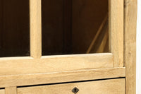 幅1222ミリ‼︎木地色の美しい風合いをした上質なレトロガラスケース　BB3336