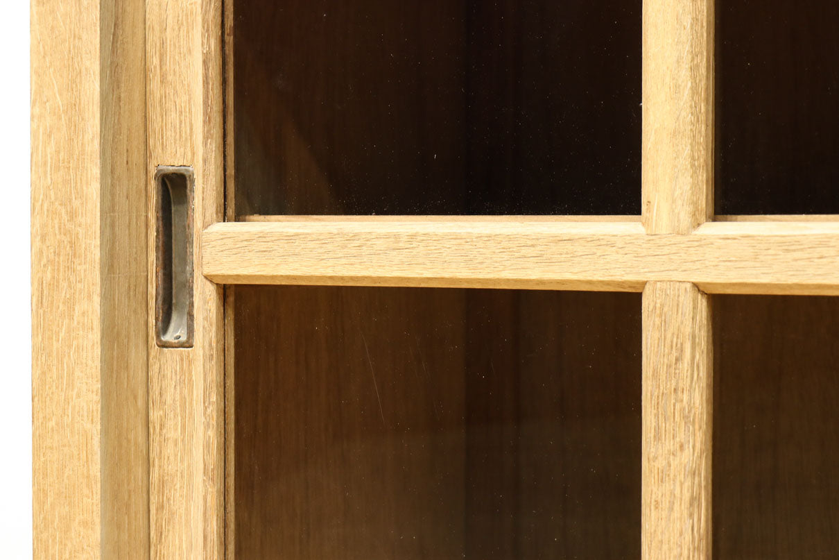 幅1222ミリ‼︎木地色の美しい風合いをした上質なレトロガラスケース　BB3336