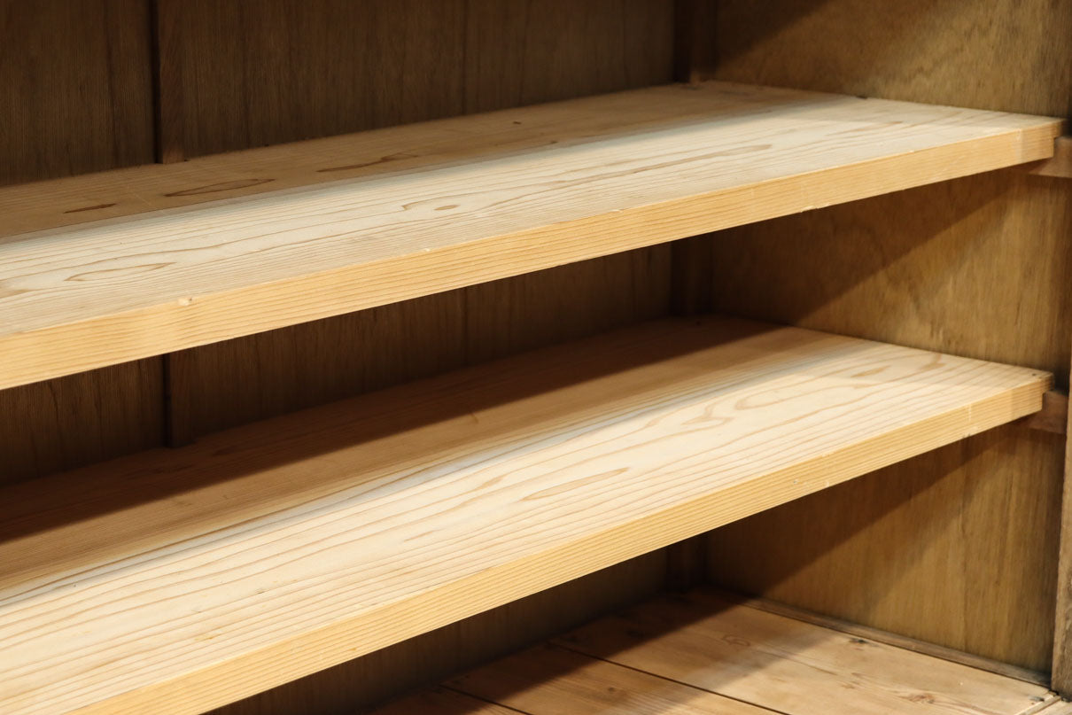 幅1222ミリ‼︎木地色の美しい風合いをした上質なレトロガラスケース　BB3336