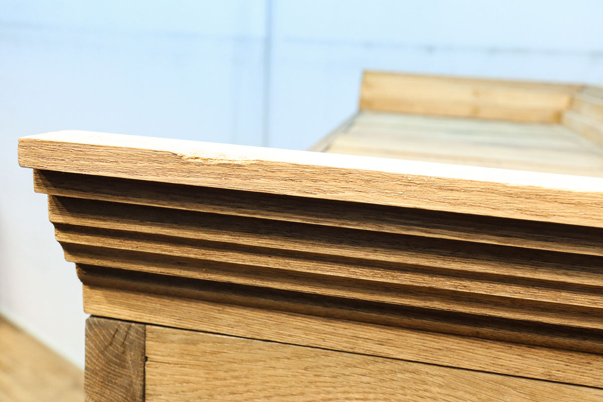 幅1222ミリ‼︎木地色の美しい風合いをした上質なレトロガラスケース　BB3336