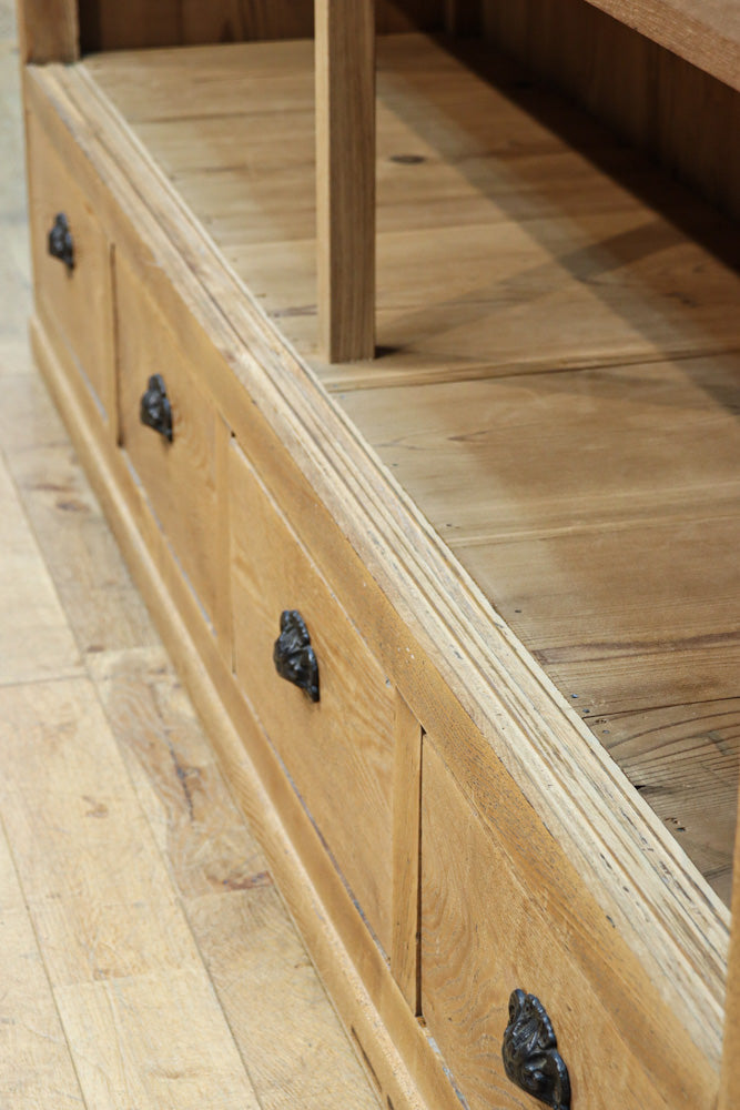 温もり溢れる木地色のオークレトロガラスケース　BB3383