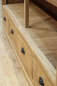 温もり溢れる木地色のオークレトロガラスケース　BB3383